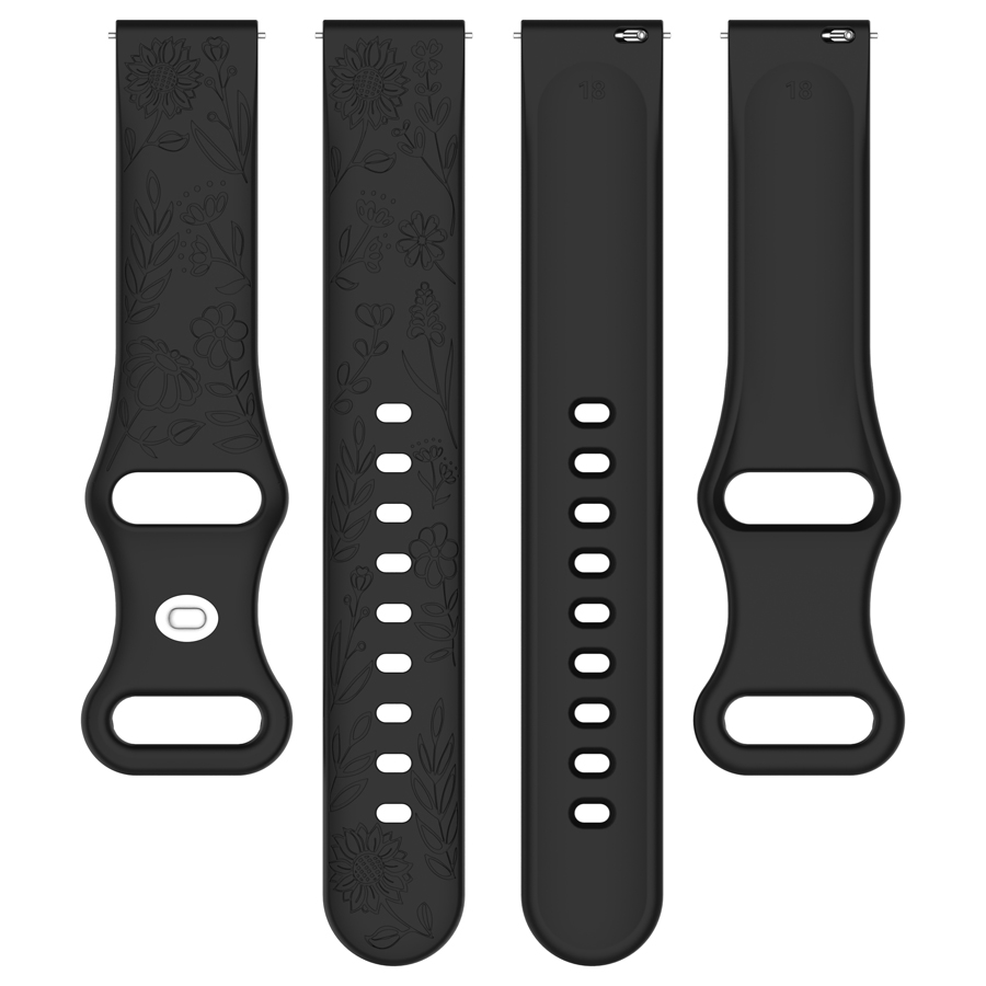 20 22mm 3D Flowers Silicone St - đánh giá và giá Silicone Watch Band 22Mm