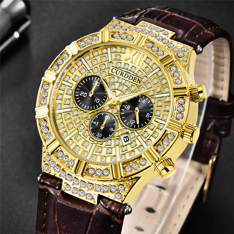Men Original CURDDEN Brand Wat - đánh giá và giá Leather Watch Band Men