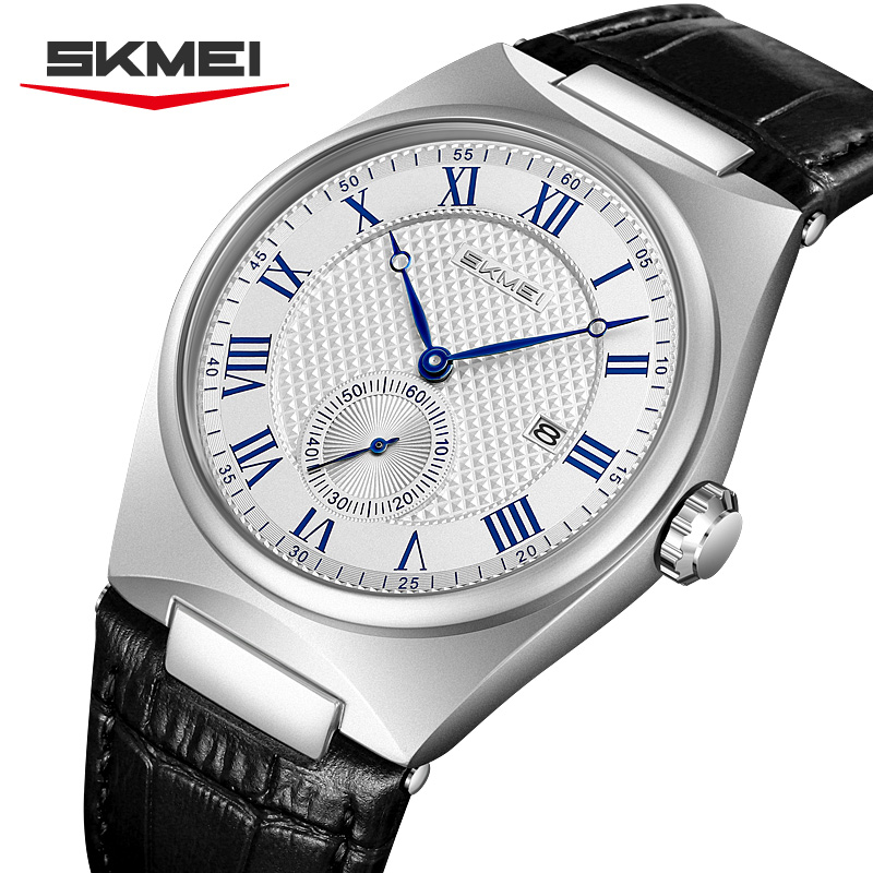 SKMEI 9390 Elegant Men's Quart - đánh giá và giá Leather Watch Band Men