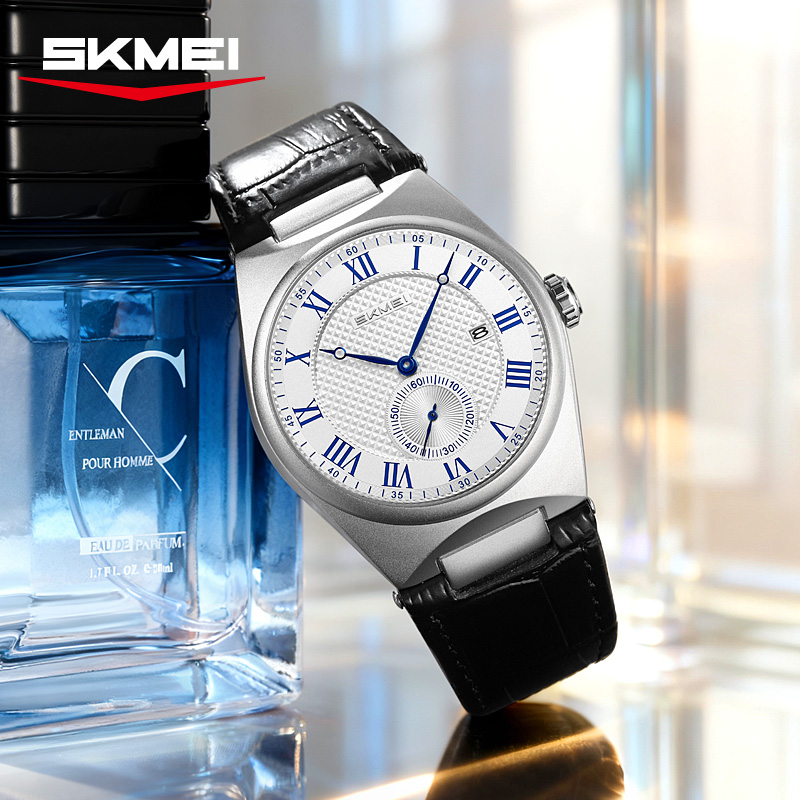 SKMEI 9390 Elegant Men's Quart - đánh giá và giá Leather Watch Band Men